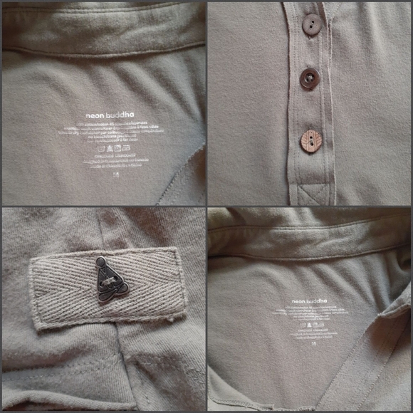 Neon Buddha Medium Khaki ¾ Sleeve Collared - Picture 4 of 16